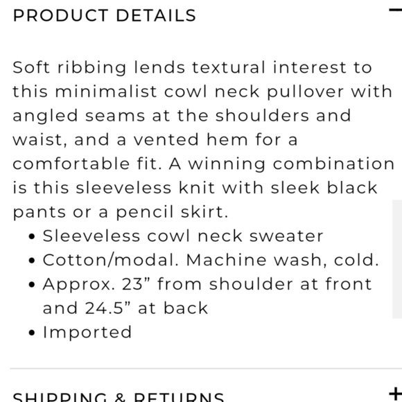 White House Black Market Cowl Neck Sleeveless Top with Belt Black Winter Spring - Picture 4 of 13